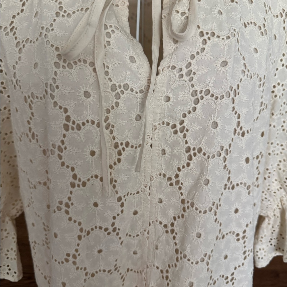 Little Lies x Anthropologie Broderie Eyelet Midi Dress Sz L - Picture 6 of 14